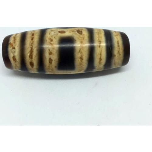 Old Black Color Natural Agate Earth and Sky Amulet 12mm*38mm Tibetan Dzi Beads Loosing Beads for Bracelet and Necklace Making
