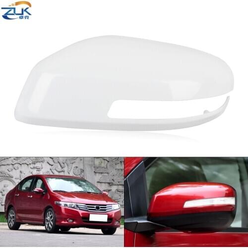 ZUK Exterior Rearview Door Mirror Cover For HONDA CITY 2009-2014 GM2 GM3 TM0 Side Wing Mirror Shell Housing Cap None Painted