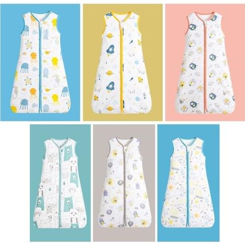 Baby Sleeping Bag Sleeveless Pajamas Baby Vest Summer Thin Breathable Section Anti-kick With Durable Zippers Childrens Bedding