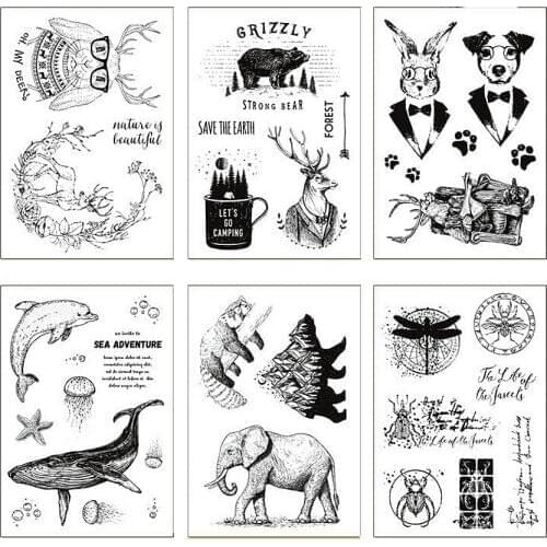 Hot selling Animal time alphabet transparent clear stamp / silicone seal roller stamp DIY scrapbook album / card production