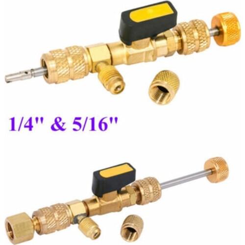 AC Schrader HVAC Tool Valve Core Remover Dual Size 1/4" and 5/16" Port Installer