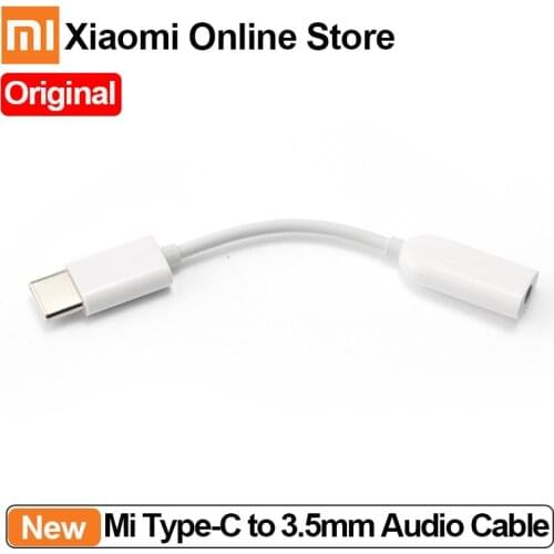 Original Xiaomi Type-C to 3.5mm Audio Adapter Cable for MI 8 6 SE MIX 2S note3 Black shark USB-C male to AUX audio female Jack