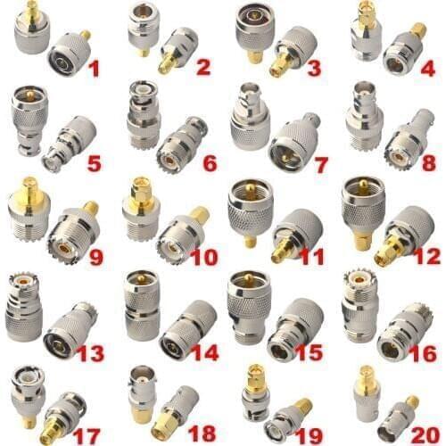 RF Coaxial Coax SMA UHF N BNC Adapter Connectivity Kit SMA to N SMA to BNC UHF to N WiFi Antenna Extension Connector
