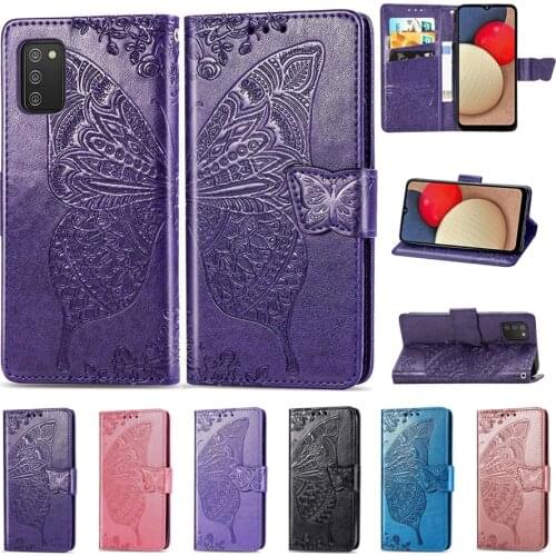 Butterfly Embossing Wallet Flip Leather Case For Samsung Galaxy A02 A02S A03S A11 A12 A21S A22 A31 A32 A41 A50 A51 A52 A71 A72