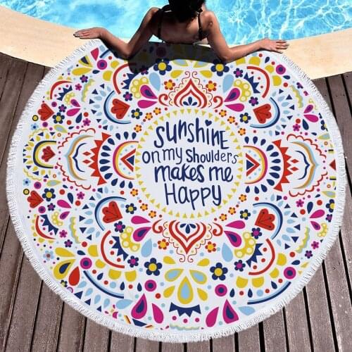 Lychee Tropical Leaf Printed Round Beach Towel Microfibre Beach Towel Wearable Soft Towel Beach Accessories