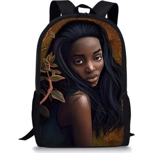 Cool African American Girls Print Kids Backpack School Bag Girl Book Bag For Middle School Student Bookbags Children Backbag