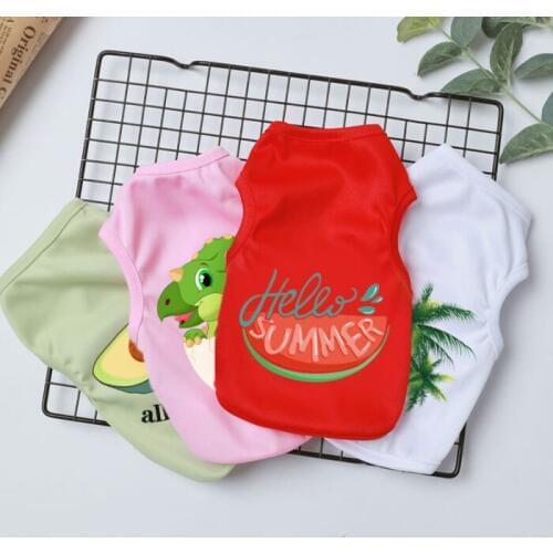 Summer pet short-sleeved pet clothes summer thin section dog vest teddy bear Xiong Bomei rabbit small dog cat clothes puppy clot
