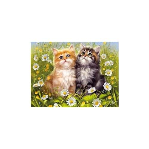 Fashion Diamond Painting Diamond Embroidery Two Cats Cross Stitch Unfinished Home Decor Full Square/round Drill Sale