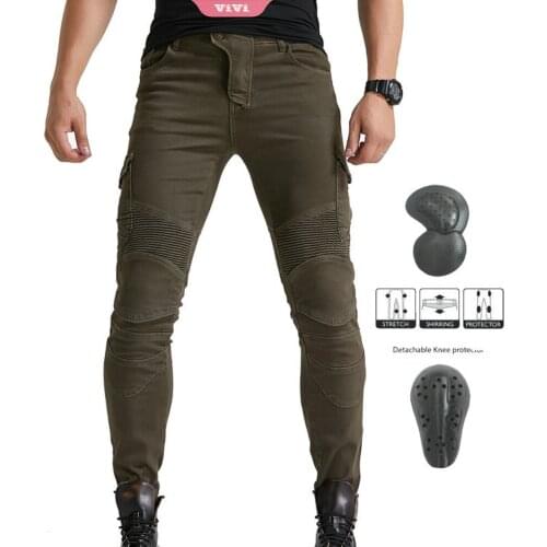 Mens New Motorcycle Pants Outdoor Straight Casual Riding Pants With Soft Protection Pads