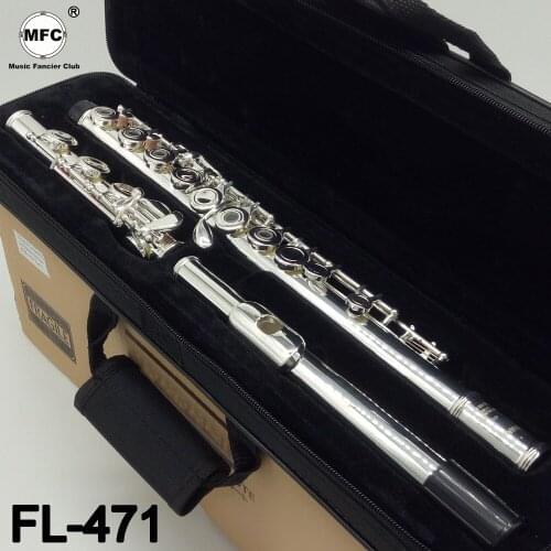 Music Fancier Club Intermediate Standards Flute FL-471 Student Flutes Silver Plated 16 17 Holes Closed Open Hole With Case
