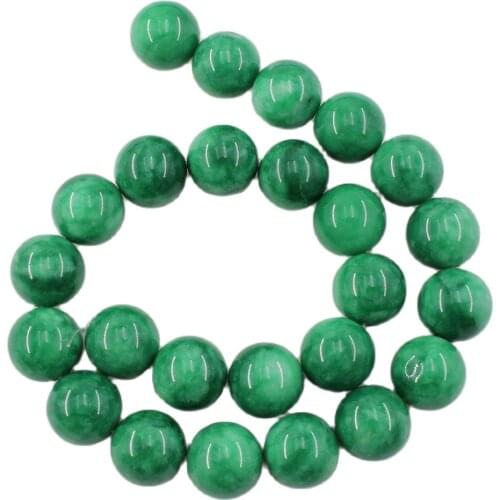APDGG Natural Stone 16MM Smooth Round Green Jade Nephrite Loose Beads 15.5" Strands For Necklace Bracelet Jewelry Making DIY