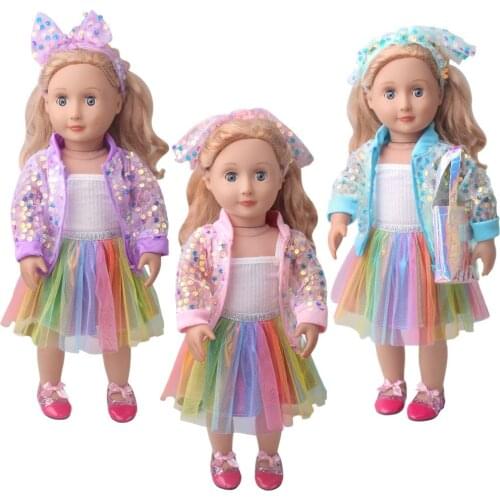 2020 New Fashion Autumn Clothes New Born Baby Doll Clothes for 18" 43cm American Girl Reborn BJD Dolls Accessories Suit Outfit