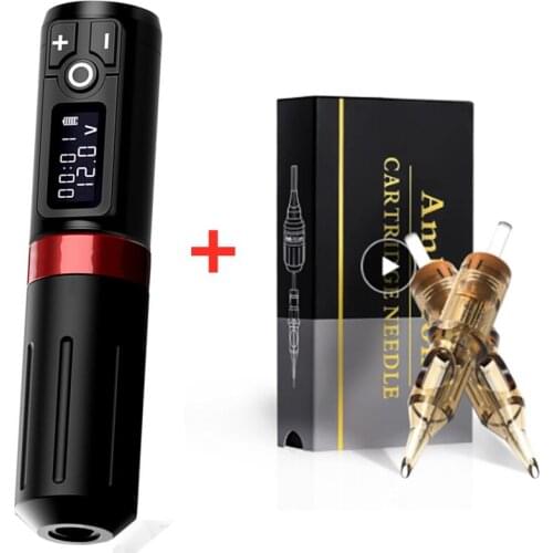 New Design Wireless Tattoo Machine Pen Brush Coreless Motor Strong Quiet Fast Charging Battery Boutique Cartridge Needle