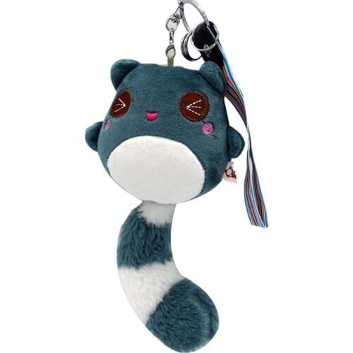 Cute Long Tail Raccoon Plush Doll Pendant Key Holder Keychain Bags Decoration Lovely Girl Birthday Gift
