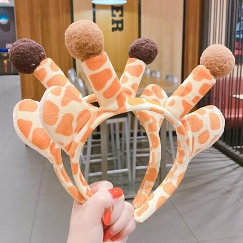 Christma Antler Ears Head Bands Fashion Hair Bezel Plush Hairband Headband Women Girls Hair Hoop Birthday Party Hair Accessories