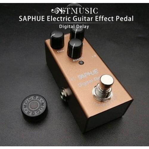 SAPHUE Electric Guitar Digital Delay Pedal Time/Level/Repeat Knob Effect Pedal Mini Single Type DC 9V True Bypass