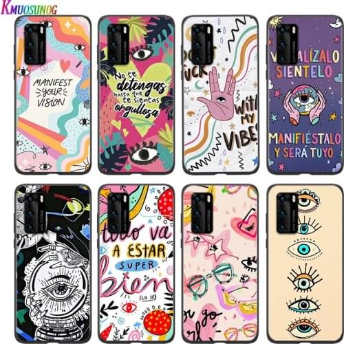 Silicone Cover Lucky Eye Blue Evil Eye For Huawei P 50 P40 P30 P20 P10 P9 P8 Pro Plus Lite E mini 2017 2019 Phone Case