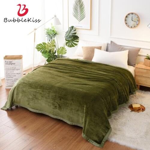 Bubble Kiss Modern Simple Blanket Solid Color Fashion Blanket For Bed Coral Anti-Pilling Fleece Blanket 1800g Weighted Blanket