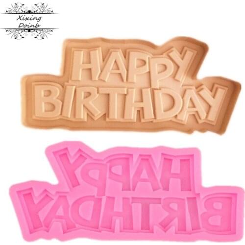 Happy birthday Sugarcraft Silicone Mold Letter form Chocolate Fondant Cake Decorating Tools dessert decorators
