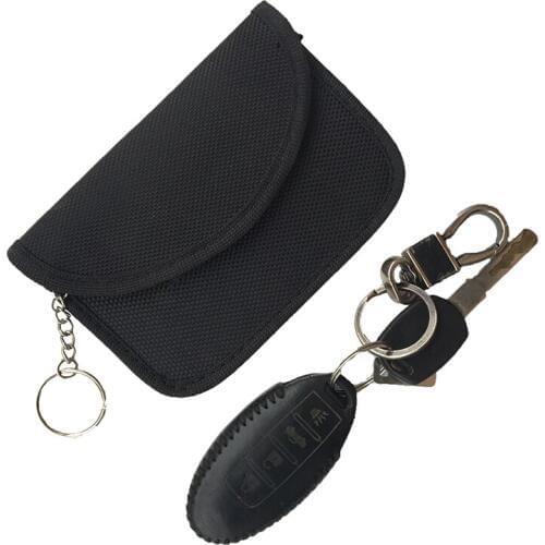 Faraday Car Key RFID Blocker Bags FOB Signal Shielding Pouch Pull Ring Bag ID Card Storage Bag for Privacy Protection BAG1008