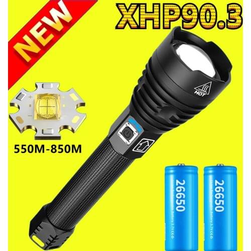 Super XHP90.3 powerful led flashlight 18650 Rechargeable tactical flashlight xhp90 usb flash light torch cree xhp50 led lantern