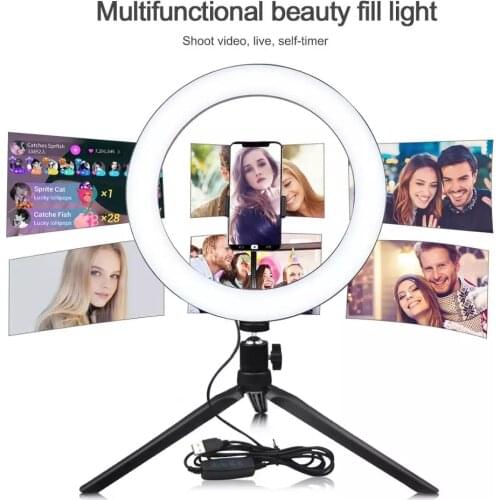 TikTok 14inch Dimmable LED Selfie Ring Light Vlog Blogger Video Live Makeup Table Lamp Phone Photography Fill Light Night Light