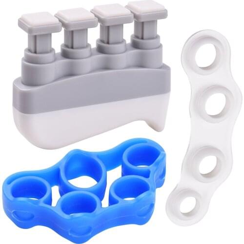 Hand Exerciser Set with Finger Exerciser Finger Spliter Silica Gel Tensioner Fingers Exercise Tool for Guitar Instrument Players