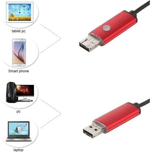2In1 0.3MP 5M 2M 1M Android USB Endoscope Camera 5.5mm IP67 Walterproof Snake USB Camera HD 480P Android Mobile USB Borescope