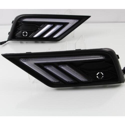 For 16-17 Volkswagen Tiguan L Daytime Traffic Light Belt Turning to LED Day Light Refitting Fog Light Frame