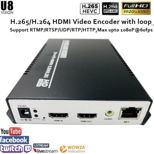 H.265/H.264 HDMI Video Encoder with loop out for live broadcast support RTMP RTSP ONVIF,work with wowza, xtream codes, youtube