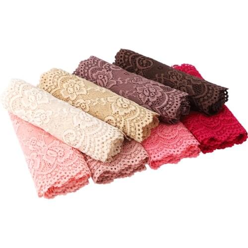 5Meters High Quality 15CM/6Inch Wide Stretch Elastic Lace Ribbon Black White Lace Trimmings for Sewing African Lace Fabric DIY