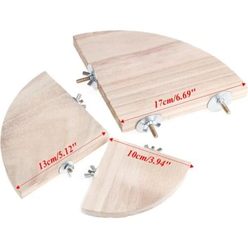 Y55D Pet Parrot Wood Platform Stand Rack Toy Hamster Perches For Bird Cage New