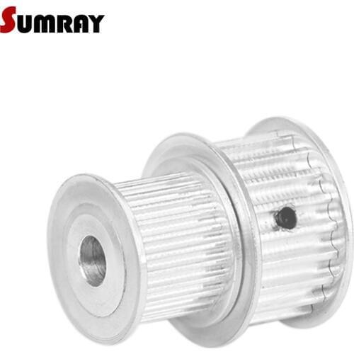SUMRAY MXL 30T 3M 25T Dual Head Timing Pulley 8mm inner bore 11mm width Double Head Aluminium Motor Pulley for CNC Machine