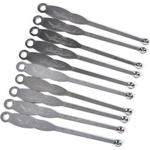10 Pcs Health Ear Cleaner Cleaning Care Tools Stainless Steel Earwax Remover Curette Earpick Ear Pick handle Wholesale Hot