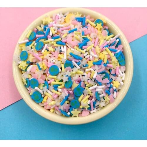 100g Mixed Blue Earth Cloud Luminous Moon Star Polymer Hot Clay Colorful for DIY Crafts Plastic klei Tiny Cute Mud Particles