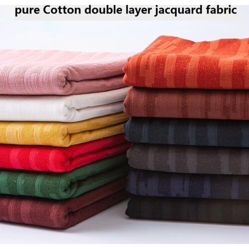 145cmx50cm Spring and Autumn Pure Cotton Double Layer Stripes Jacquard Fabric Cotton Dress Wide Leg Pants Apparel Sewing Fabric