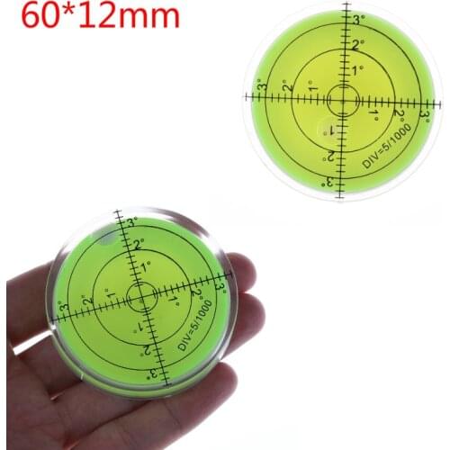 60*12mm Circular Bubble Level Spirit Level Round Bubble Level Measuring Instruments Tool Universal Protractor Tool