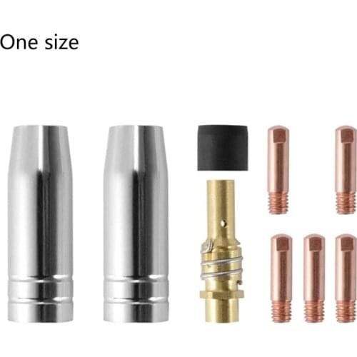 9Pcs/Set 15Ak Mig/Mag Welding Nozzle Contact Tips 0.8X25Mm M6 Gas Connector Holder Set