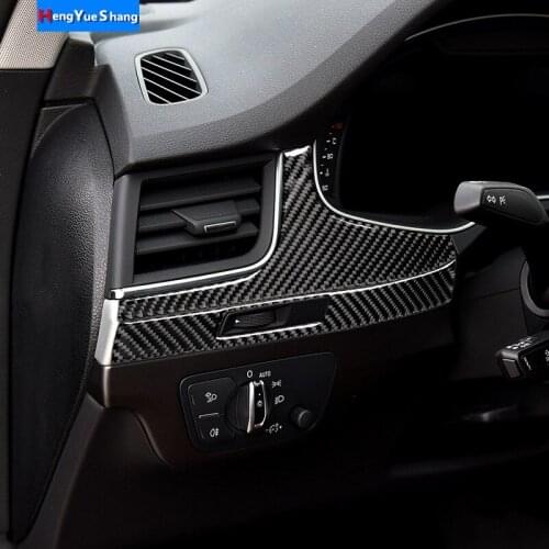 Carbon Fiber Car Interior Accessories Right Dashboard Panel Protective Decals Cover Trim Stickers For Audi Q7 SQ7 4M 2016-2019