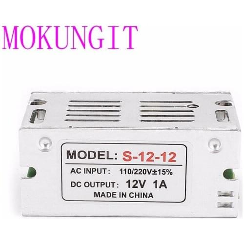 Mokungit 30pcs 12V 1A 12W Aluminum Case 100V-240V AC to 12vDC Lighting Transformer,LED Driver for LED Strip Power Supply,Adapter