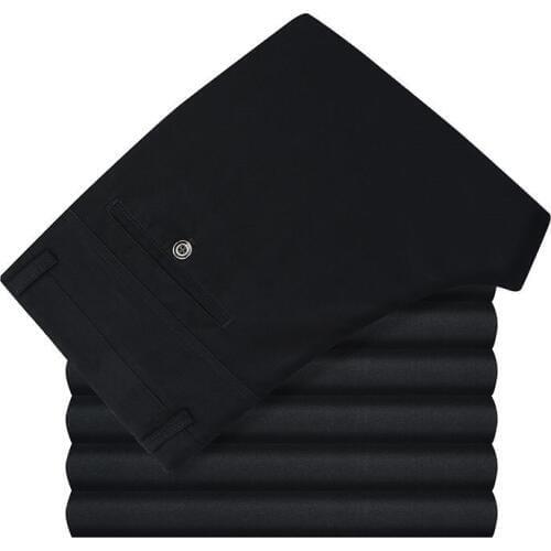 Mens casual pants male trousers Summer thin high waist mens Classic business pants suit straight barrel loose Full Length Mid