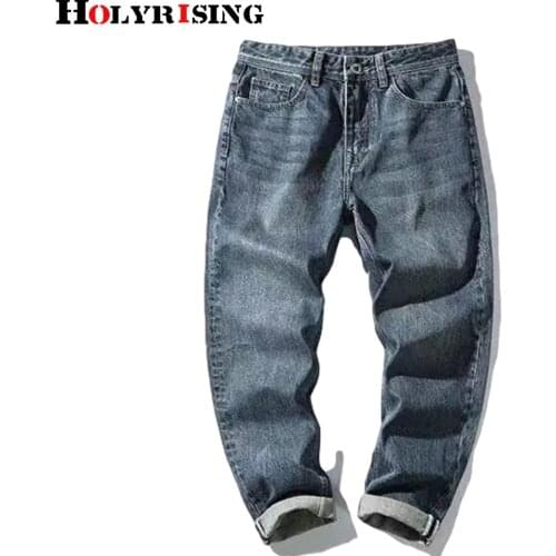 Men jeans casual straight blue pants loose comfortable pantalones pockets slim брюки classic streetwear size 28-36 choose 19529