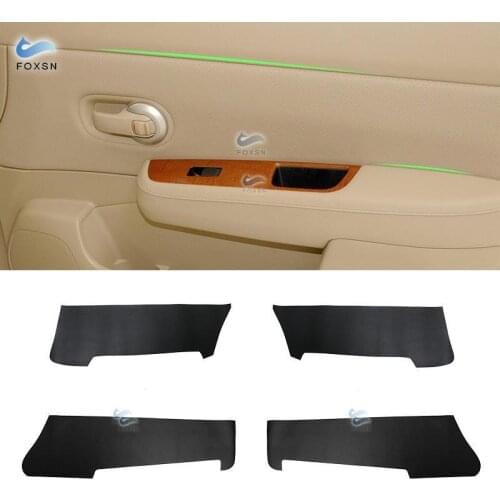 For Nissan Tiida 2005 2006 2007 2008 Car Microfiber Leather 4pcs Door Panel Cover Protective Trim