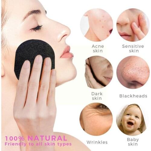 Clean Sponge Face Bamboo Charcoal Beauty Puff Makeup Sponge Cushion Cleansing Tools Natural Cleaner Reusable Soft Wet Wood Y8E0