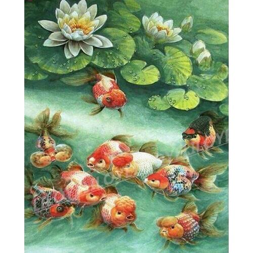 5d-diamond-painting "Koi fish/goldfish" Full Square/Round Diamond Embroidery Sale pictures of rhinestones home decoration TY711