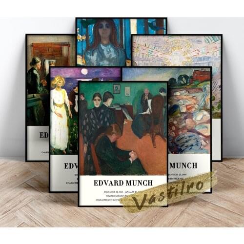 Edvard Munch Exhibition Museum Poster, LifeS Dance Oil Painting, Edvard Melancholy Wall Art, Munch Vintage Figure Wall Stickers