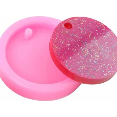 Round Circle Silicone Mold DIY Epoxy Resin Crystal Crafting Moulds For Handmade Keychain Jewelry Pendant Decoration Tool