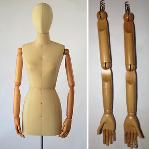 Female mannequin display arm, Dress form mannequin wooden arm