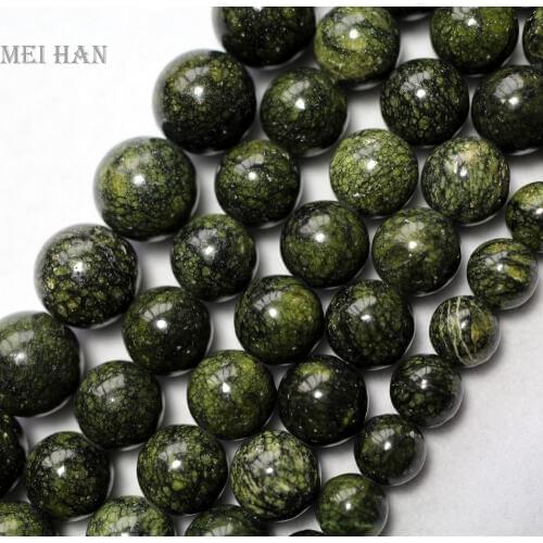 Meihan Free shipping 8mm 10mm 12mm natural Russian serpentine round stone beads for jewelry making design or gift
