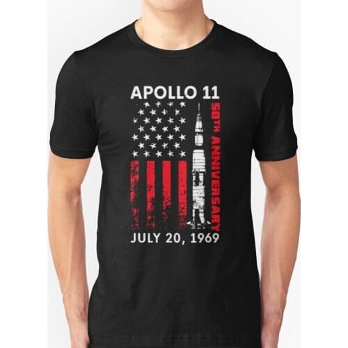 Apollo 11 50Th Anniversary Moon Landing 1969 2019 New Trend T-Shirt Men Summer High Quality Cotton T-Shirt Tops 2019 Moon